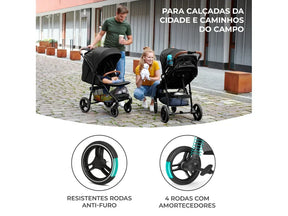 Carrinho de Bebê Grande Plus Grey