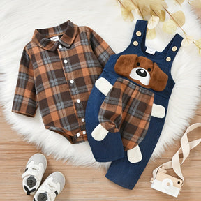 Conjunto RN Masculino Macacão Cachorrinho