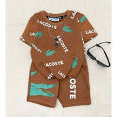 Conjunto Masculino Lacoste Marrom